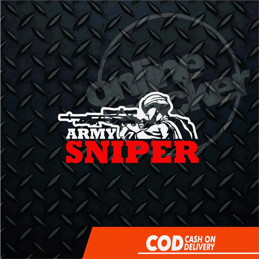 Sticker Army Sniper Untuk Mobil Kaca Belakang | Cutting Sticker