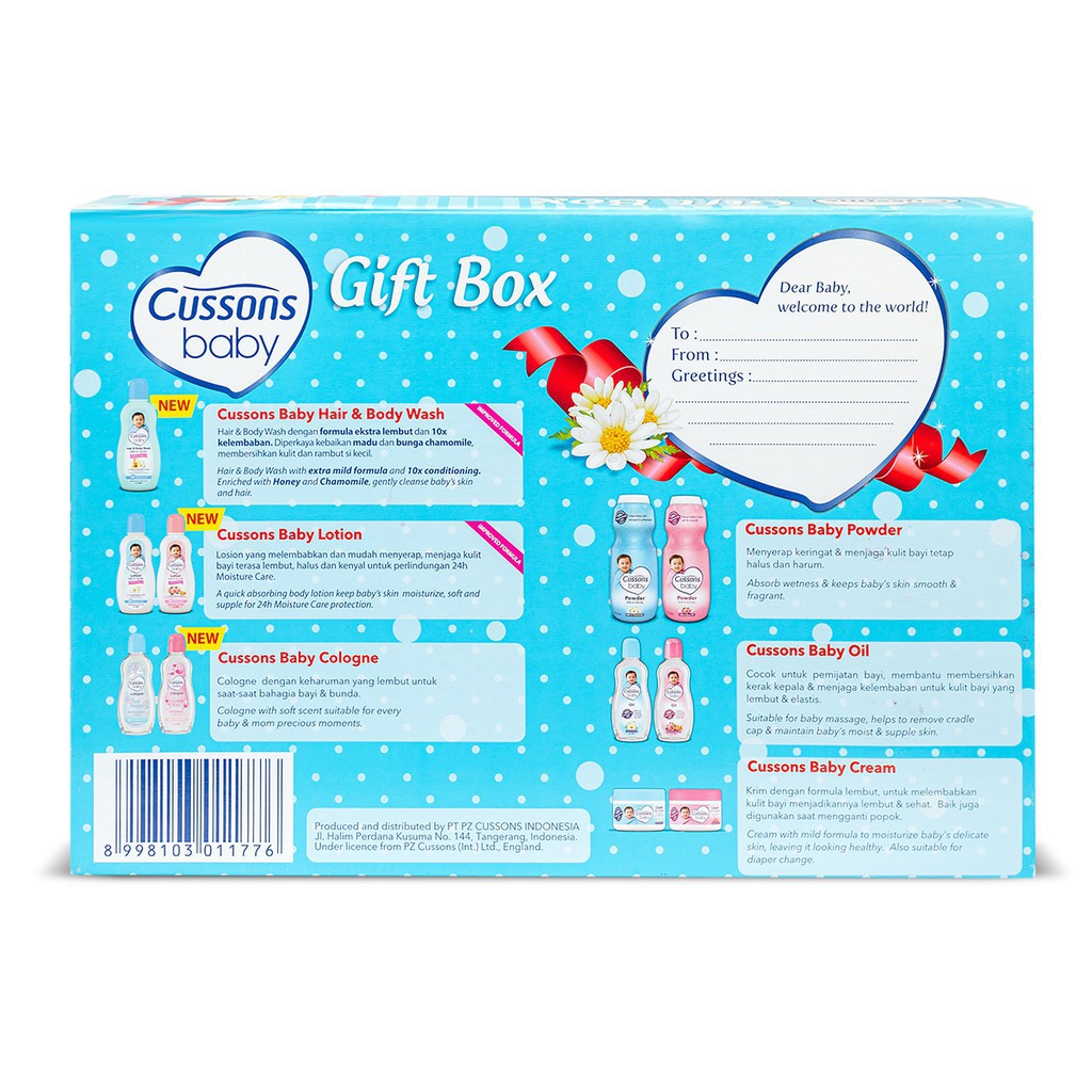 Cussons Baby BOX | Perlengkapan Perawatan Mandi Bayi Gift Set - Bwr