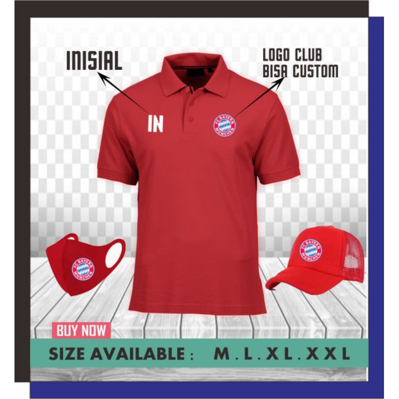 Polo Paket Hemat FREE INISIAL POLO+MASKER+TOPI MUNCHEN