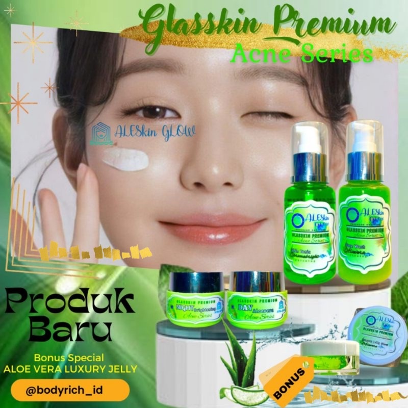 GLASSKIN PREMIUM ACNE SERIES SKINCARE PERAWATAN PEMUTIH WAJAH GLOWING JERAWAT FLEK ALESKIN GLOW