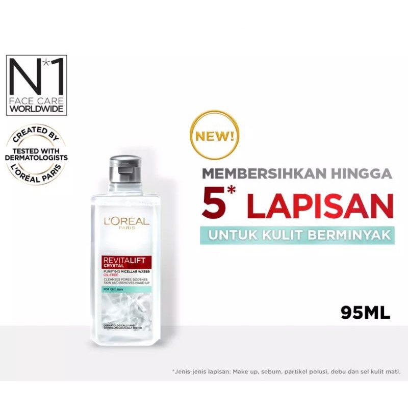 L'OREAL PARIS REVITALIFT CRYSTAL PURIFYING MICELLAR WATER-95ml