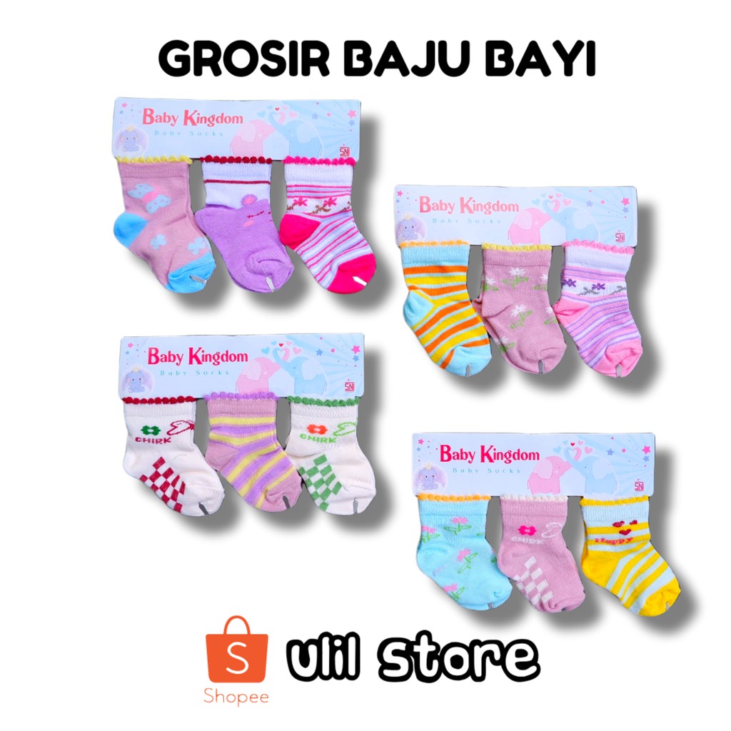 Kaos Kaki Bayi isi 3 Pasang Baby Kingdom SNI