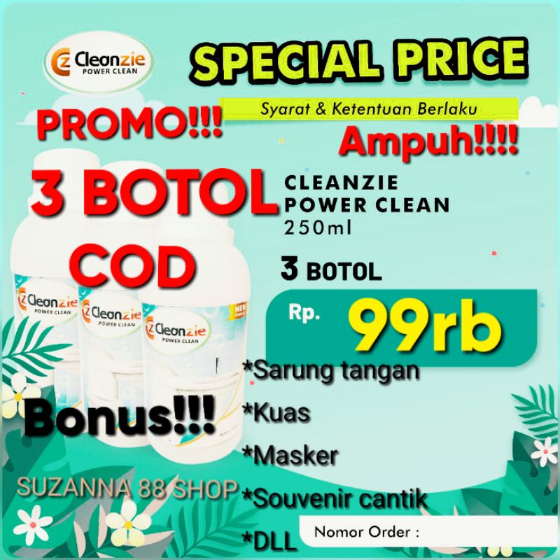 PROMO 3BOTOL Cleanzie power clean