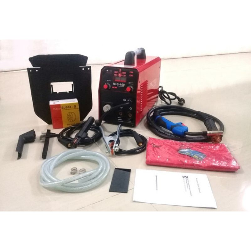 LAS MIG PAZTO 160 A 5 KG CO2 TANPA GAS WELDING GASLESS MMA JAPAN TECHNOLOGY