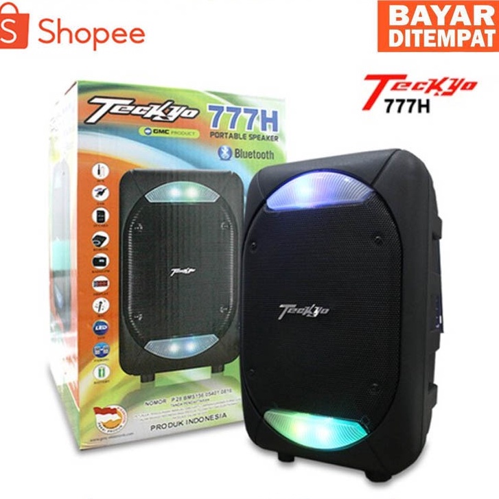 Speaker Portable GMC Teckyo 777H 6.5 inch Bluetooth Karaoke Mic Kabel BERKUALITAS