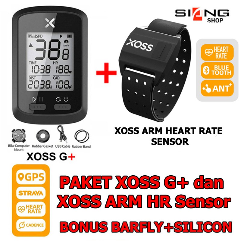 Paket XOSS G Plus dan XOSS Armband HRM