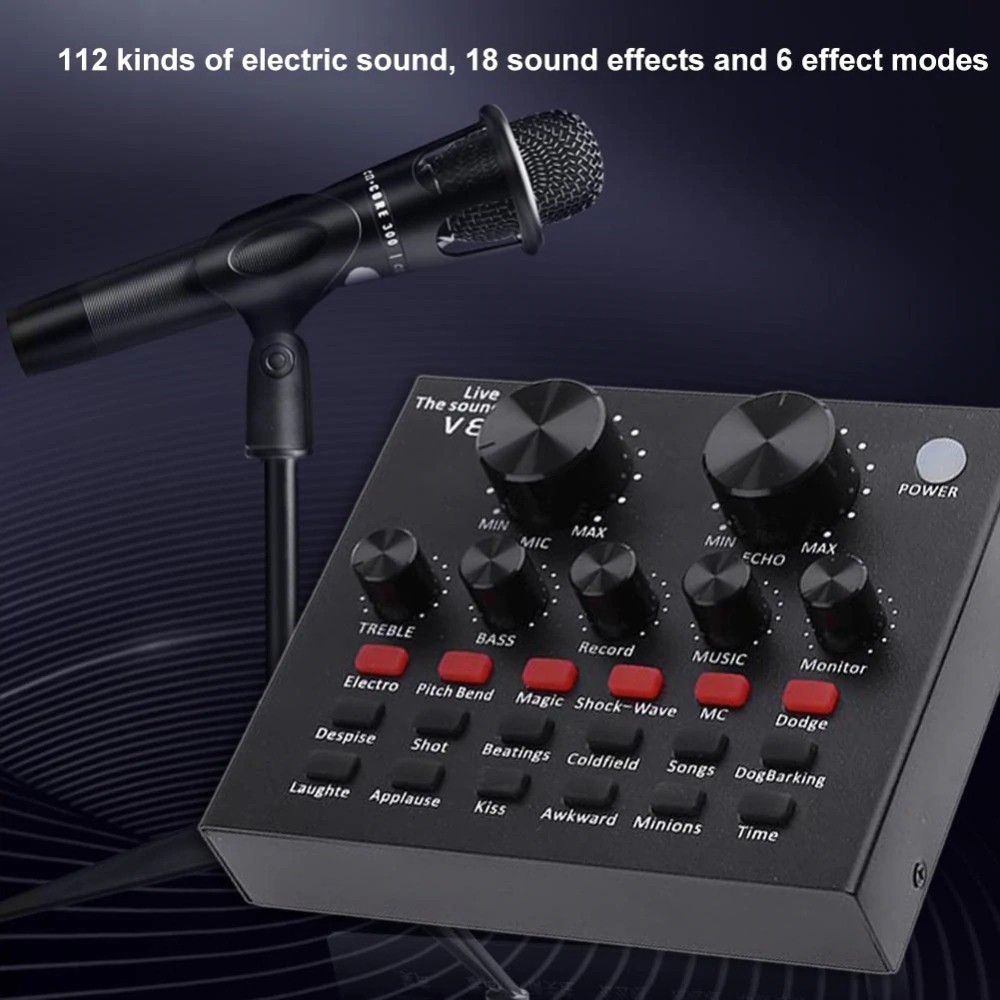 E300-V8 sound card setluetooth Live Mixer Broadcast Audio USB External Soundcard V8