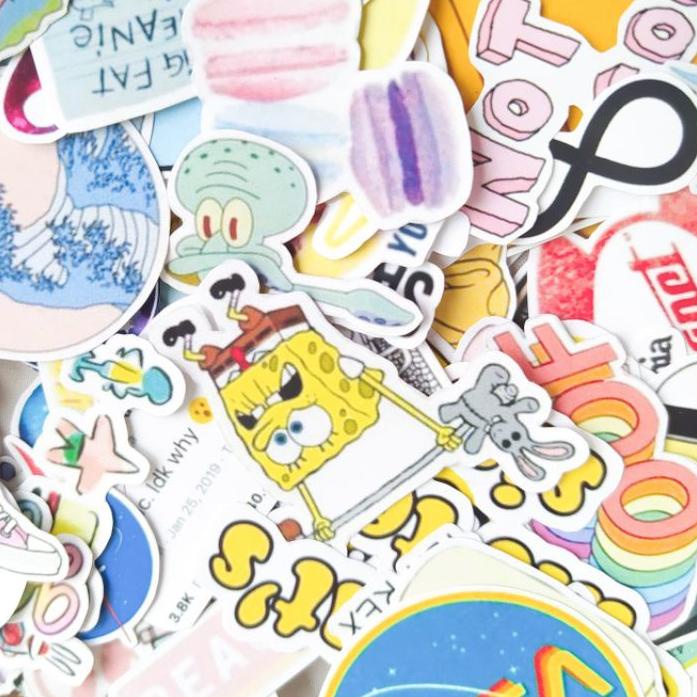 

COD !! 2.2 [COD] Sticker Aesthetic Random Isi 100pcs [KODE 222]