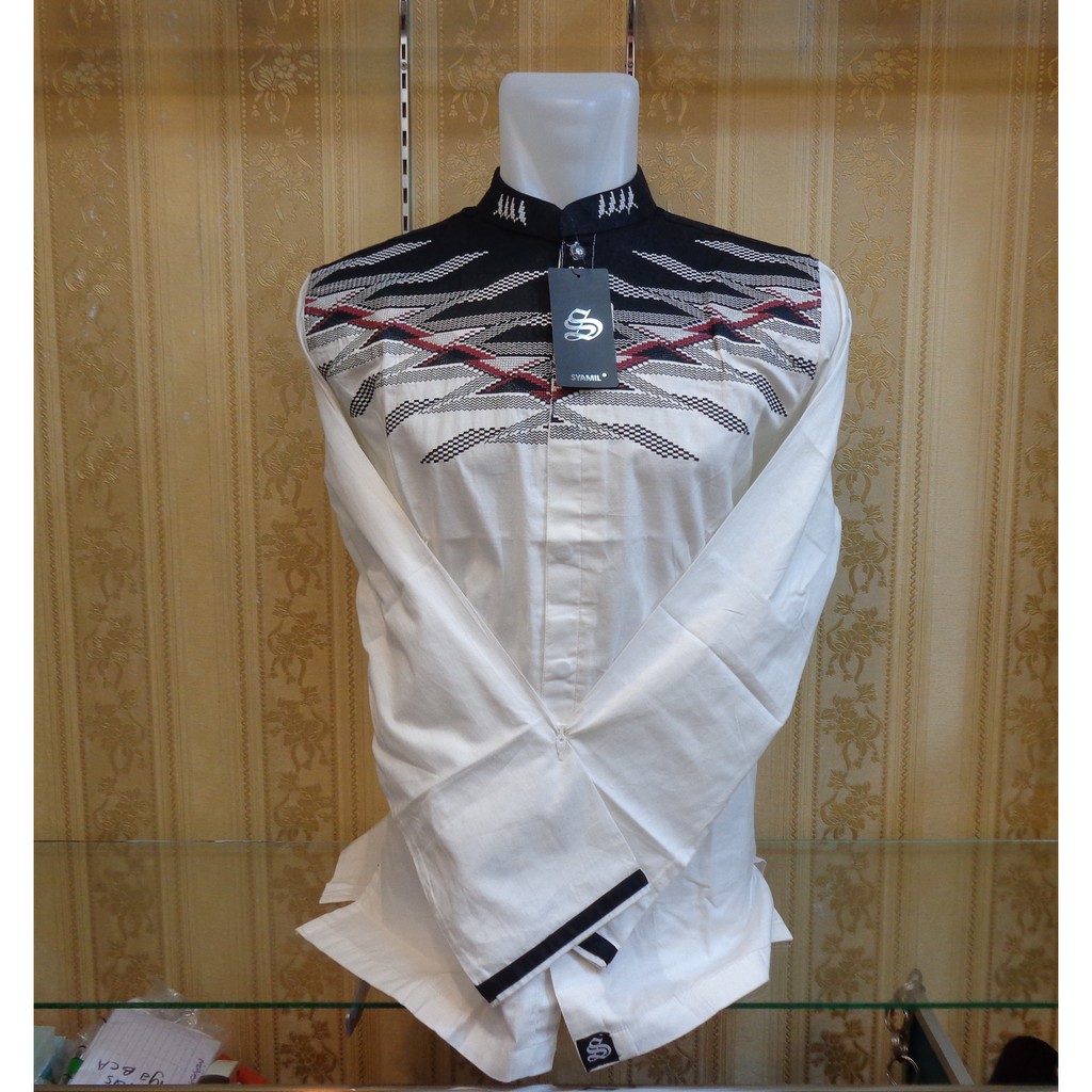 Baju Koko Syamil Lengan Panjang Putih