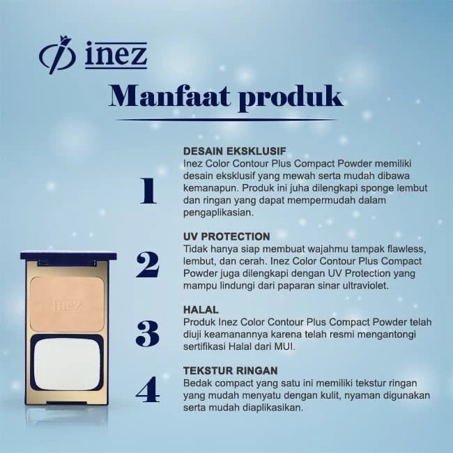 INEZ color contour plus CCP compact powder bedak padat full case 12 gr