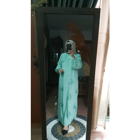 Gamis crinkle bordir