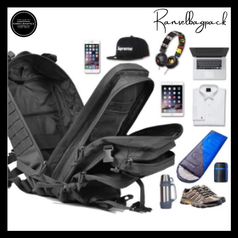 RANSEL ARMY SEMI MILITER 50L FREE 1 LOGO RANDOM