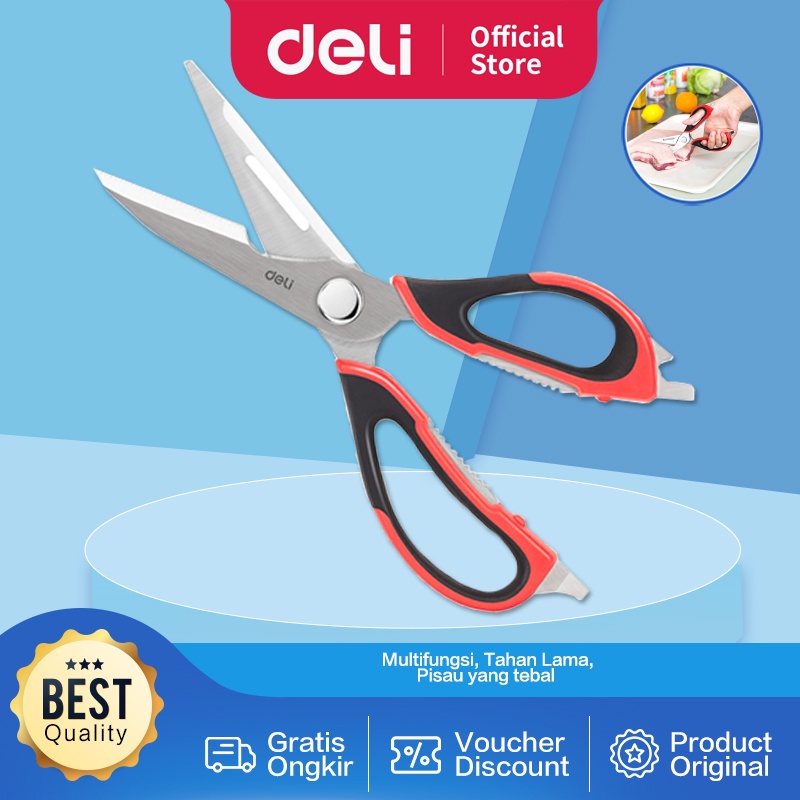 

Deli Kitchen Scissors / Gunting Dapur Multifungsi 225mm Pisau Tajam 77770