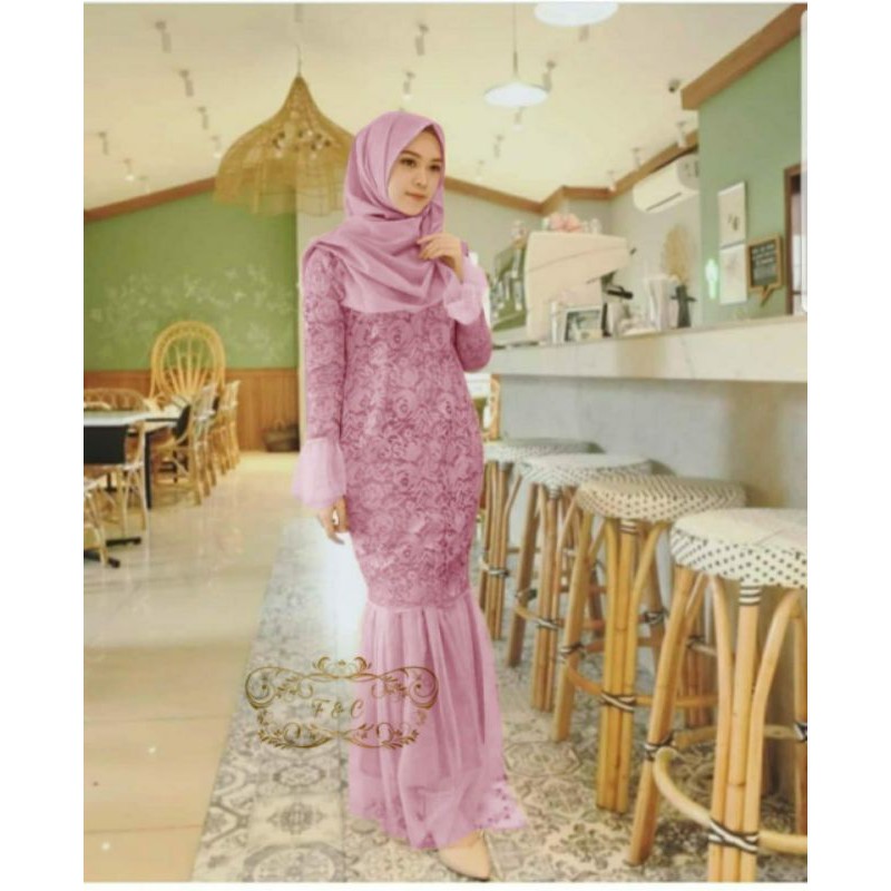 PCS MAXY CHRISTALIA BRUKAT 4 UKURAN M L XL XXL PAKAIAN WANITA DRESS GAMIS MAXI FE