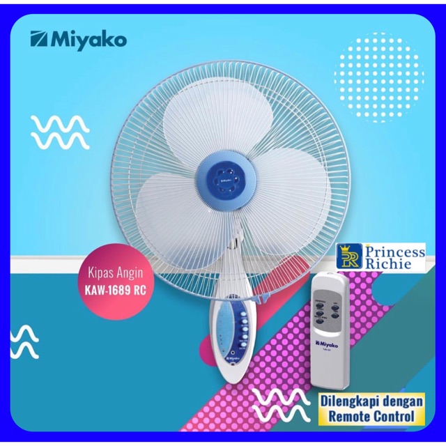 Kipas angin dinding Miyako remote KAW 1689RC