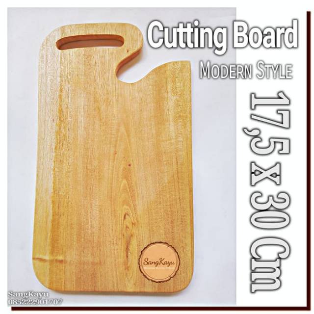 Cutting board 17,5 x 30 Cm Modern Style Talenan kayu mahoni unik