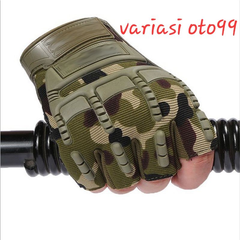 Sarung Tangan Motor  Pria Polisi Tentara Gloves Half Finger