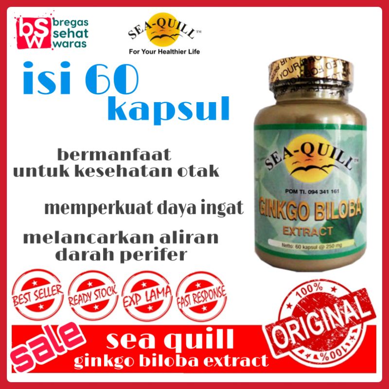 SEA-QUILL SEAQUILL SEAQUILL GINKGO BILOBA 60'S - VITAMIN OTAK DAYA INGAT PIKUN ALZHEIMER MELANCARKAN