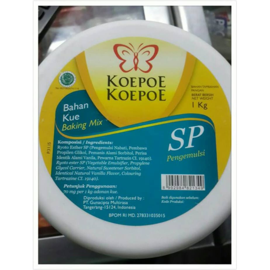 

sp merk koepoe bahan kue pengemulsi kemasan pot 1 kg