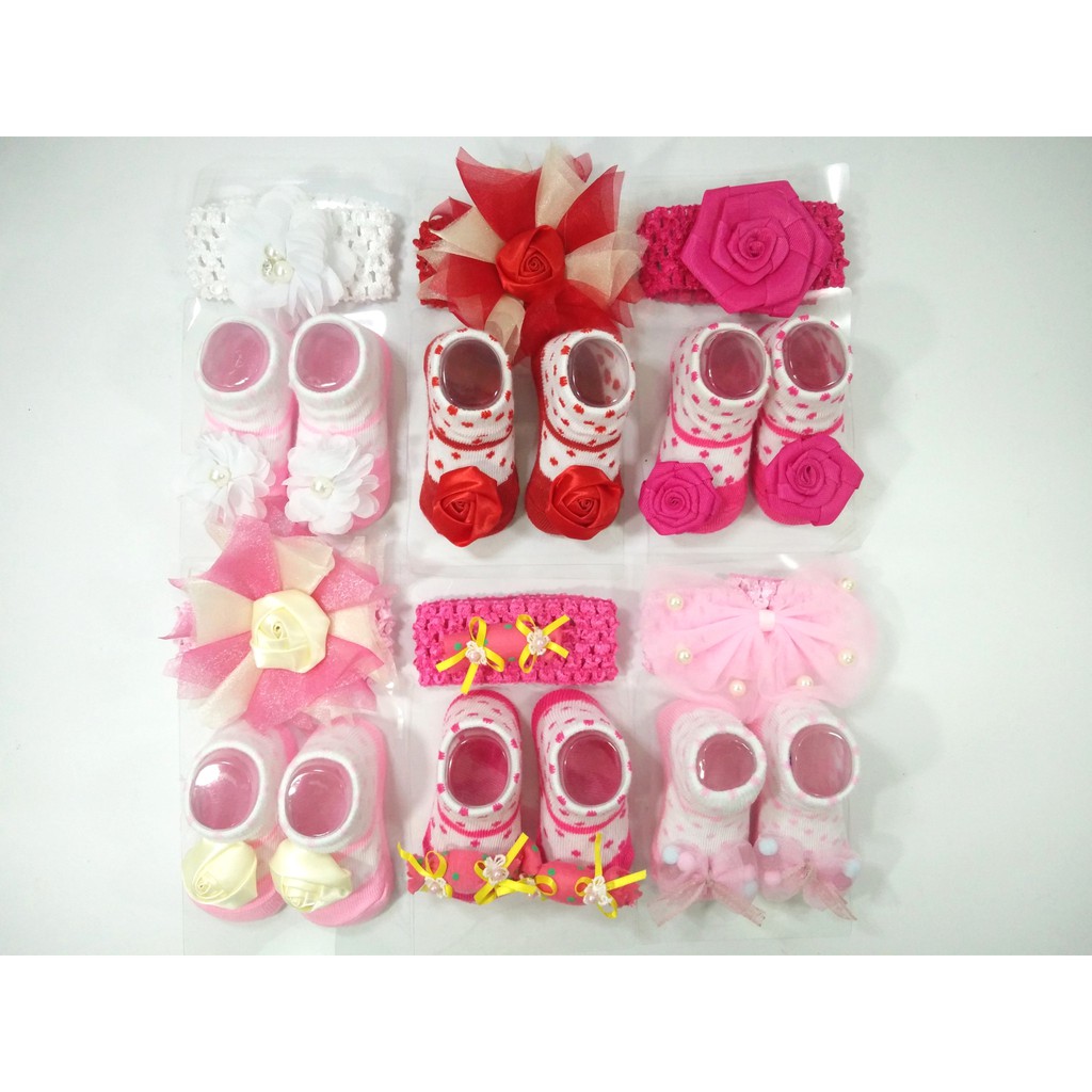 Bando Headband Bayi Set dengan Kaos Kaki Bayi | Bandana Bayi