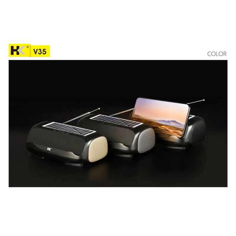 SPEAKER BLUETOOTH HK V35 solar panel radio izin postel bass original