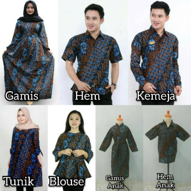 SERAGAM KELUARGA COUPLE BATIK PARANG SENO KAWUNG BIRU