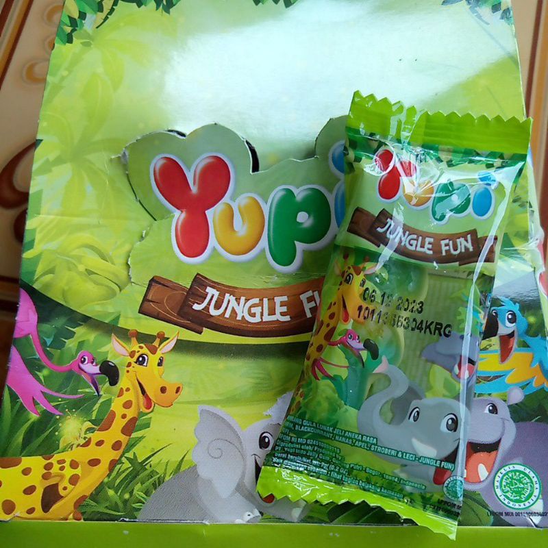 Box - Yupi Jungle Fun Permen Jelly Dino Land Isi 24 Pcs