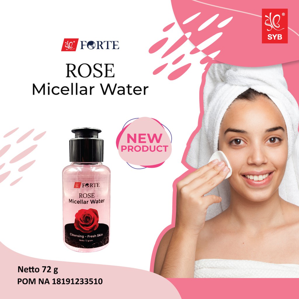 SYB Forte Rose Micellar Water 77g Cleansing  Fresh Skin Air Mawar BPOM Halal (KIM)