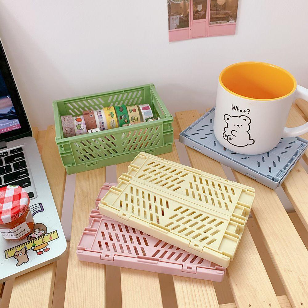 Solighter Tempat Penyimpanan Dapur Rumah Mini Desktop Organizer Keranjang Siswa Plastik