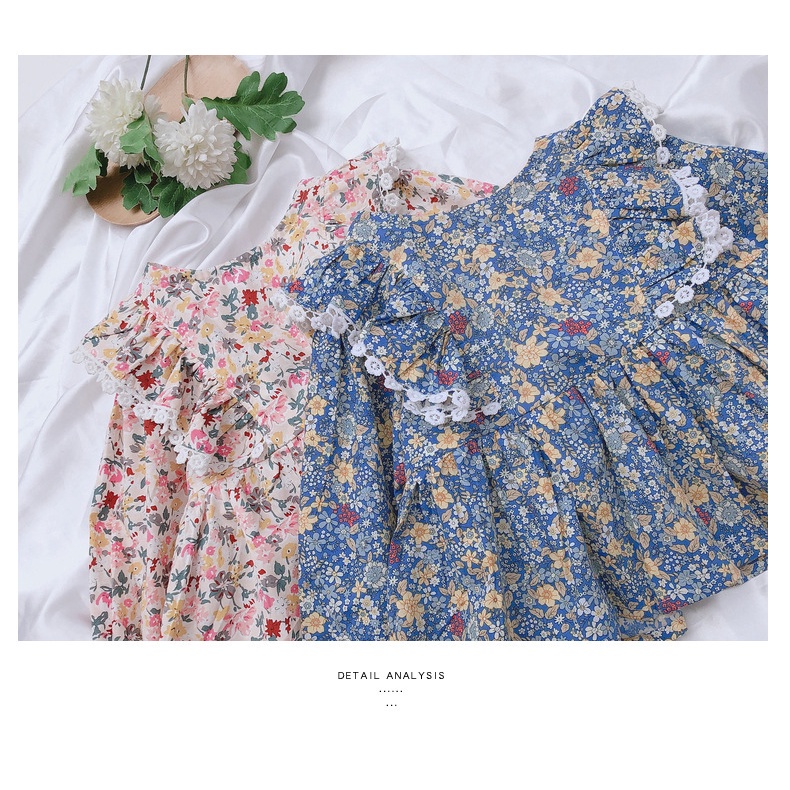 CHUBBI 50 Setelan Set Anak Perempuan 2in1 Floral Blouse +Jeans