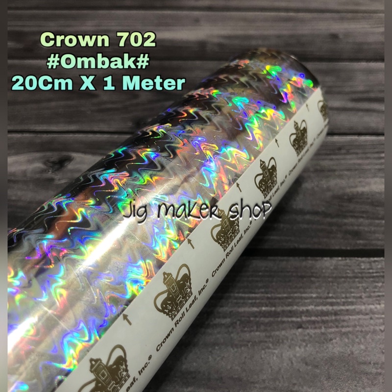 hologram hot stamping foil lure dan metal jig - USA/ CROWN ORIGINAL- motif ombak- lebar 20cm