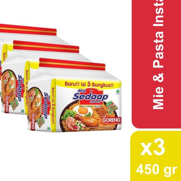 

Pasti Laris Mie Sedaap Mie Instan Goreng Triple pack 3 x 450 gr^