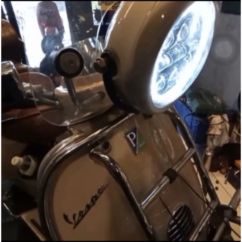 daymaker headlamp untuk vespa lxv warna crea