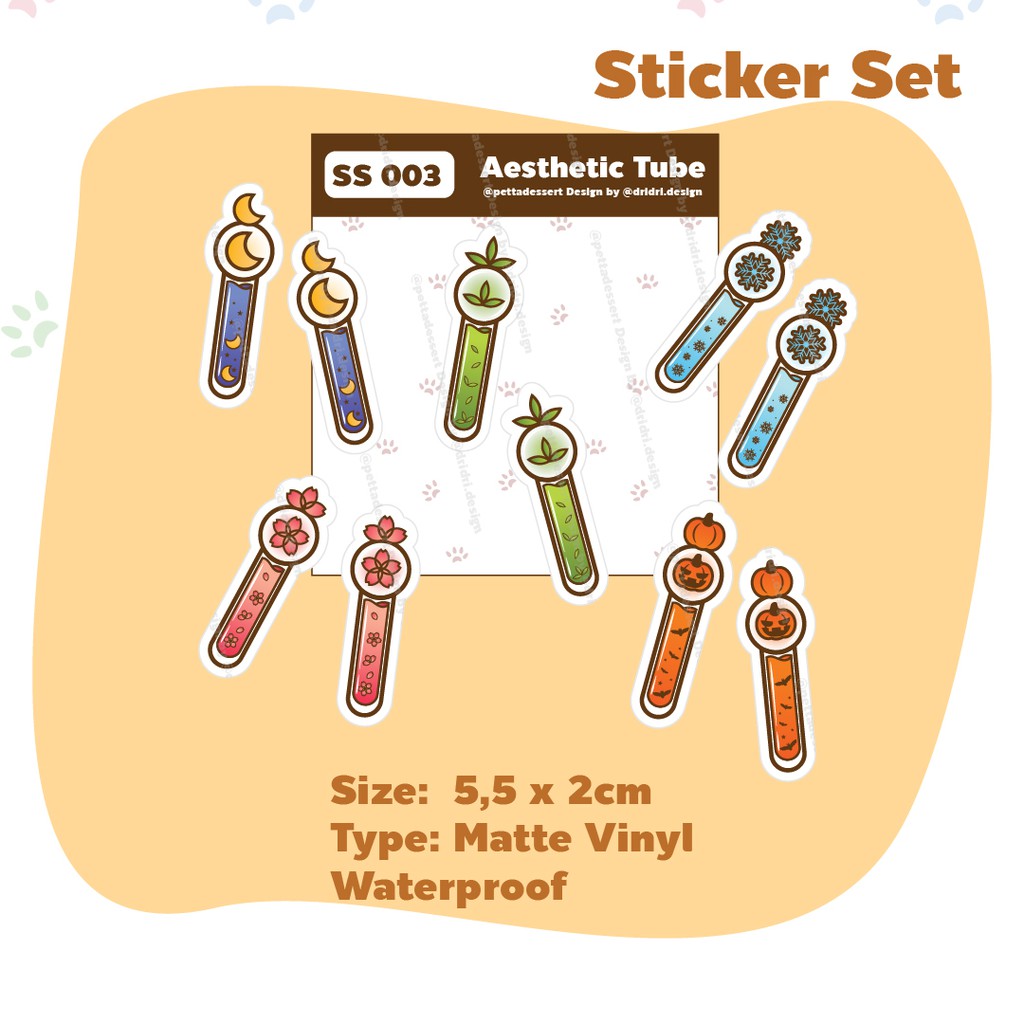 

Pettadesserts - Aesthetic Seasonal Magical Test Tube - Colorful Cute Decoration Jurnal Sticker Set