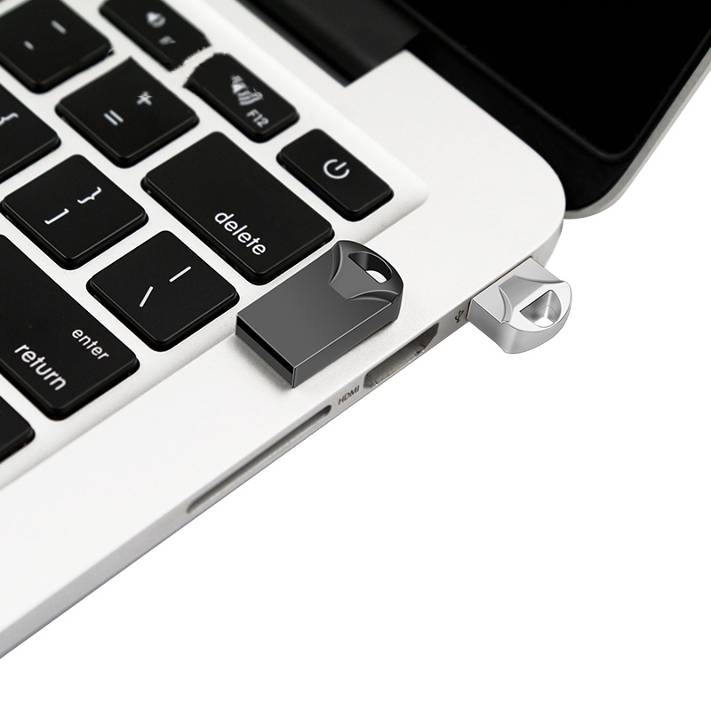 Flash Disk USB Mini Portable High Speed Bahan Metal Anti Tabrakan 4GB / 8GB / 16GB / 32GB / 64GB / 128GB Warna Hitam / Silver