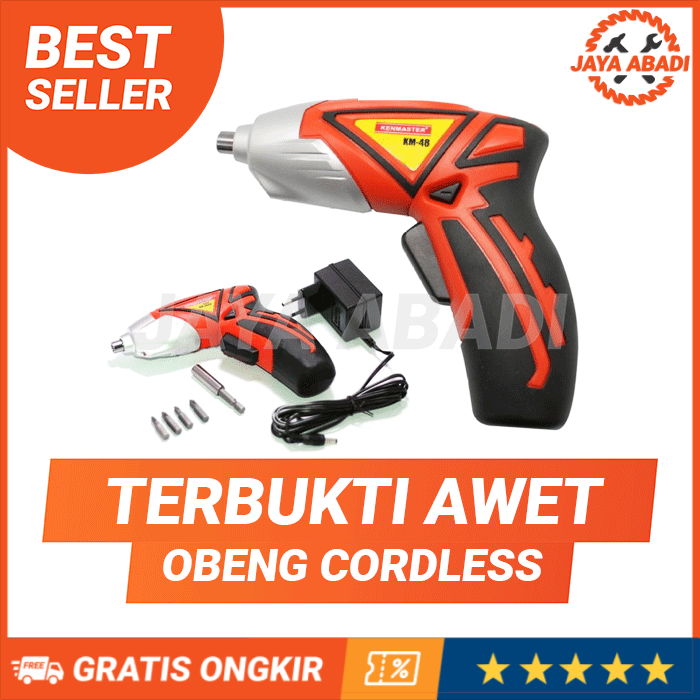 KENMASTER Bor Cordless Baterai 4.8 V Drill 2 Mode