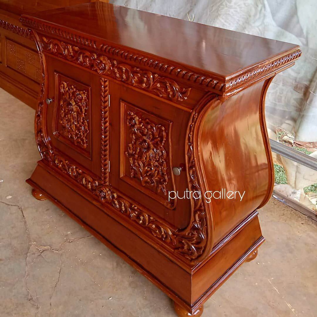 Bufet tv / Meja tv / Bufet kayu jati / Bufet biola pendek / Furniture Jepara
