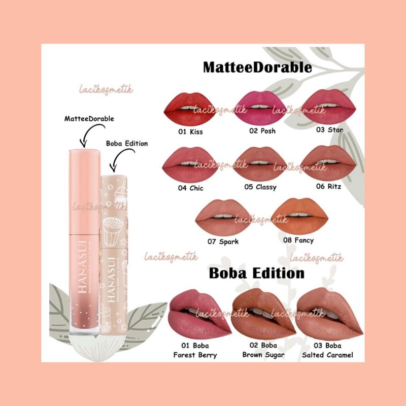 HANASUI LIP CREAM BOBA EDITION/LIP CREAM VELVET MATTE HANASUI