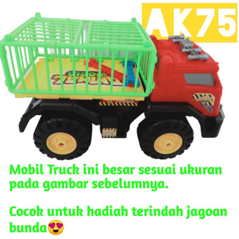 MAINAN MOBIL TRUK HEWAN BESAR / BIG TRUCK ANIMAL WORLD DILENGKAPI KUNCI RING (BONGKAR PASANG) AK75