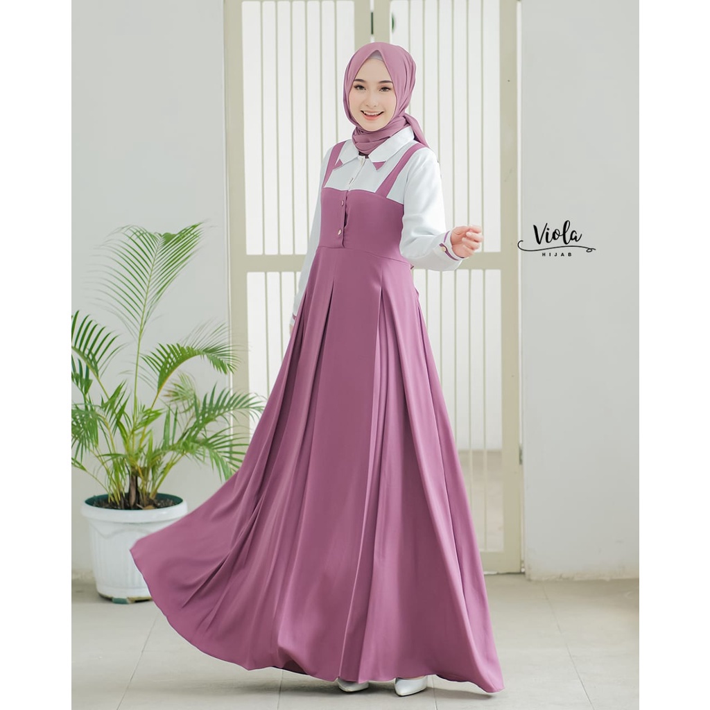 Tq88indonesia Gamis Wanita Terbaru / Alisha Dress / Gamis Kombinasi Terbaru / Viola Maxi / Gamis Busui / Ootd Terbaru / Outfit Citayam Kekinian