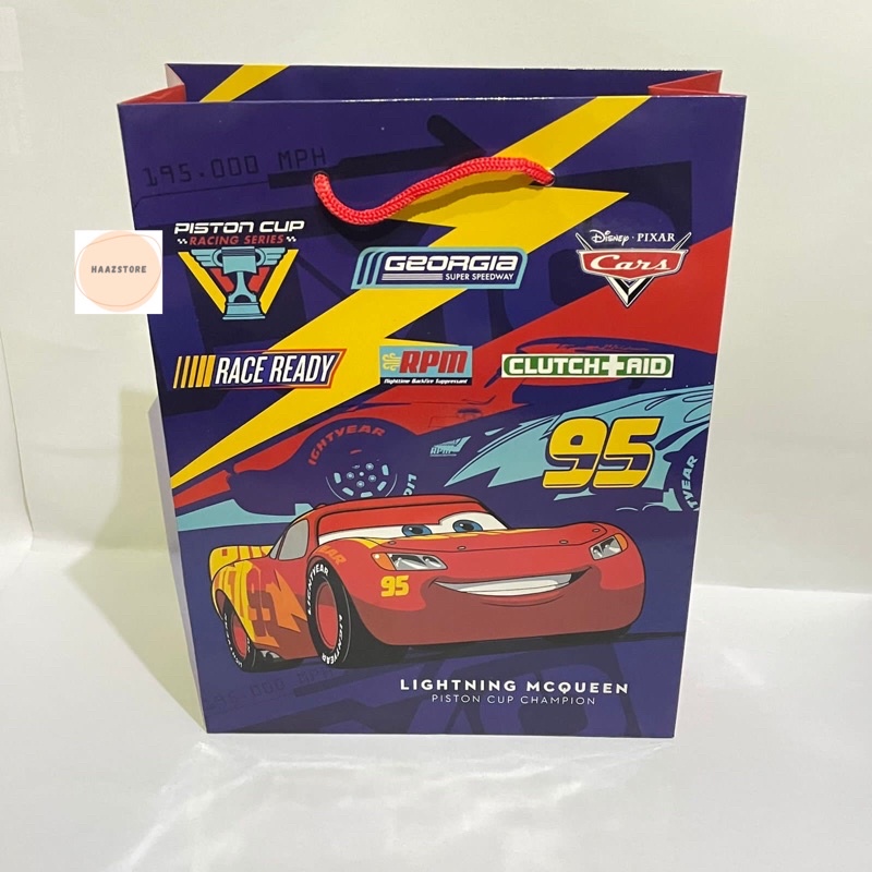 PAPER BAG PAPERBAG MOTIF TAS KERTAS PERNIKAHAN KADO ULANG TAHUN ANAK DEWASA-Cars