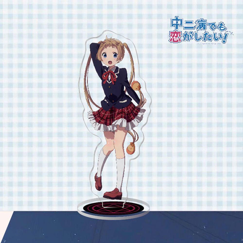 Stand Figure Anime Agustina Dua Sisi Kawaii Takanashi Rikka Ornamen Kartun Karakter Anime Transparan Akrilik Model Plat