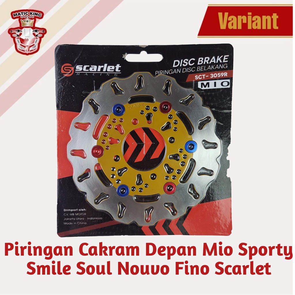 Piringan Discbrake Cakram Rem depan  Mio J X Ride Soul GT 110 115  Scarlet Racing