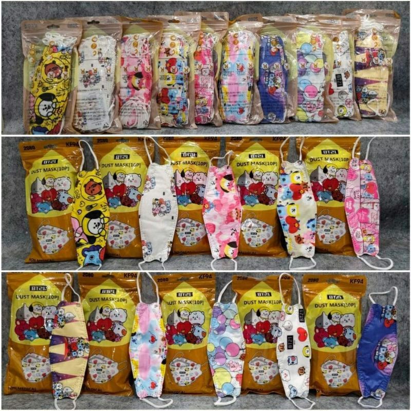 Masker Anak KF94 BT21 Anak isi 10 pcs