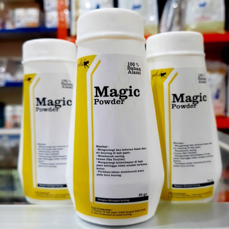 Magic powder Bedak Kutu jamur  / Cacing / penghilang bau kotoran kucing