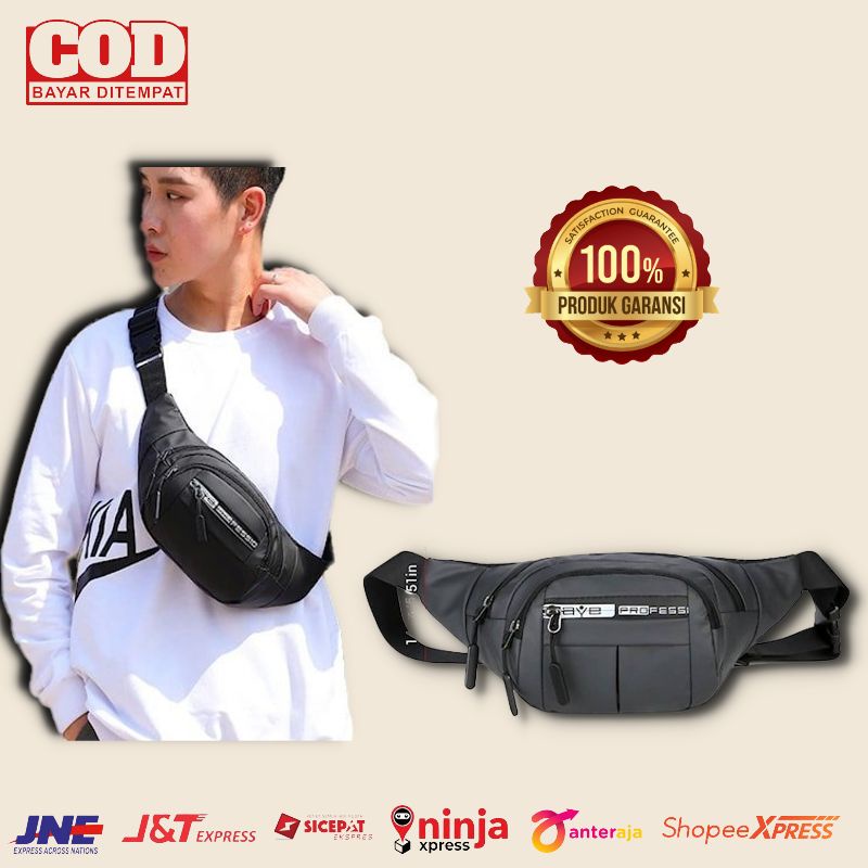 FREE GIFT Tas Kantong Waistbag Gendong Samping Tote Selempang Slempang Bahu Pria/Cowo/Cowok/Laki-Lak