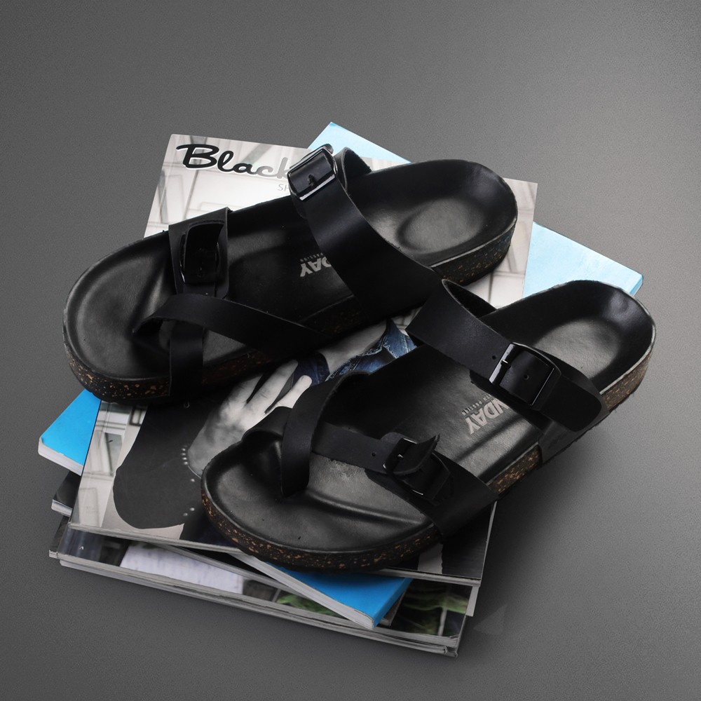 JACK BLACK - Sendal Jepit Kulit Original Santai Kasual Cowok Sandal Pria Original