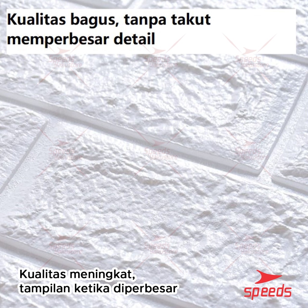 SPEEDS Wallpaper Dinding Murah Wallpaper Dinding Kamar 3d Stiker Foam Bata Batu Walpaper 205-1-4