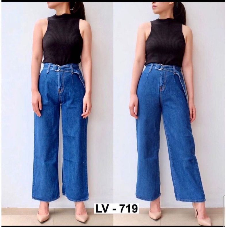 Weki - Highwaist Kulot Belt Navy