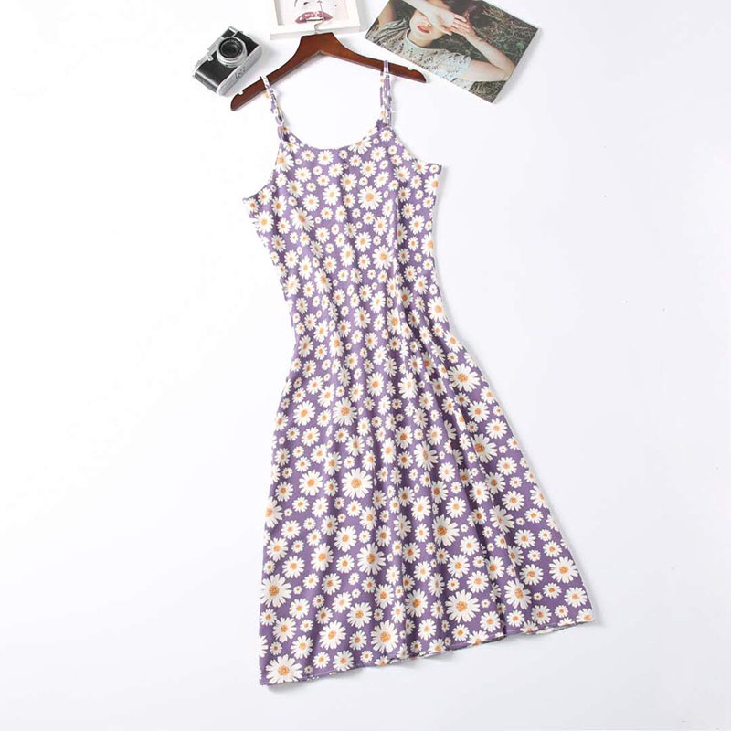 musim panas wanita strapless chiffon bohemian floral dress